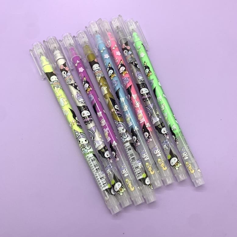 

Jg-8 Pulpen 8 Warna Sanrio Kuromi Pulpen Gel 8 Warna High Gloss Gel Pen Kuromi