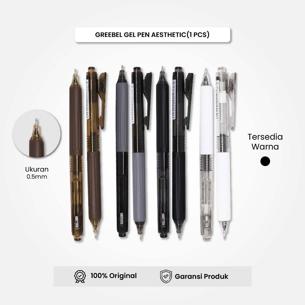 

GREEBEL Gel Pen Pulpen Gel GP-513 Aesthetic Hitam 0.5 (1PCS) / Pulpen Gel Murah Grosir