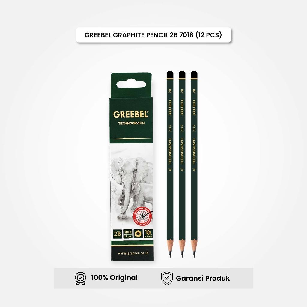 

Pensil 2B 7018 (12PCS/SET) / Pensil Tulis Pensil Ujian GREEBEL