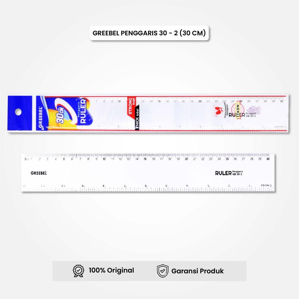 

Penggaris Plastik 30Cm / Ruler 30-2 (PCS) / Penggaris Bening GREEBEL
