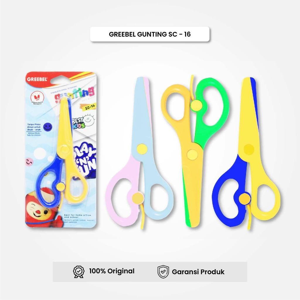 

Gunting Mini Gunting Anak / Gunting Kertas (SC-16) GREEBEL / Gunting Sekolah / Gunting Pastel Lucu