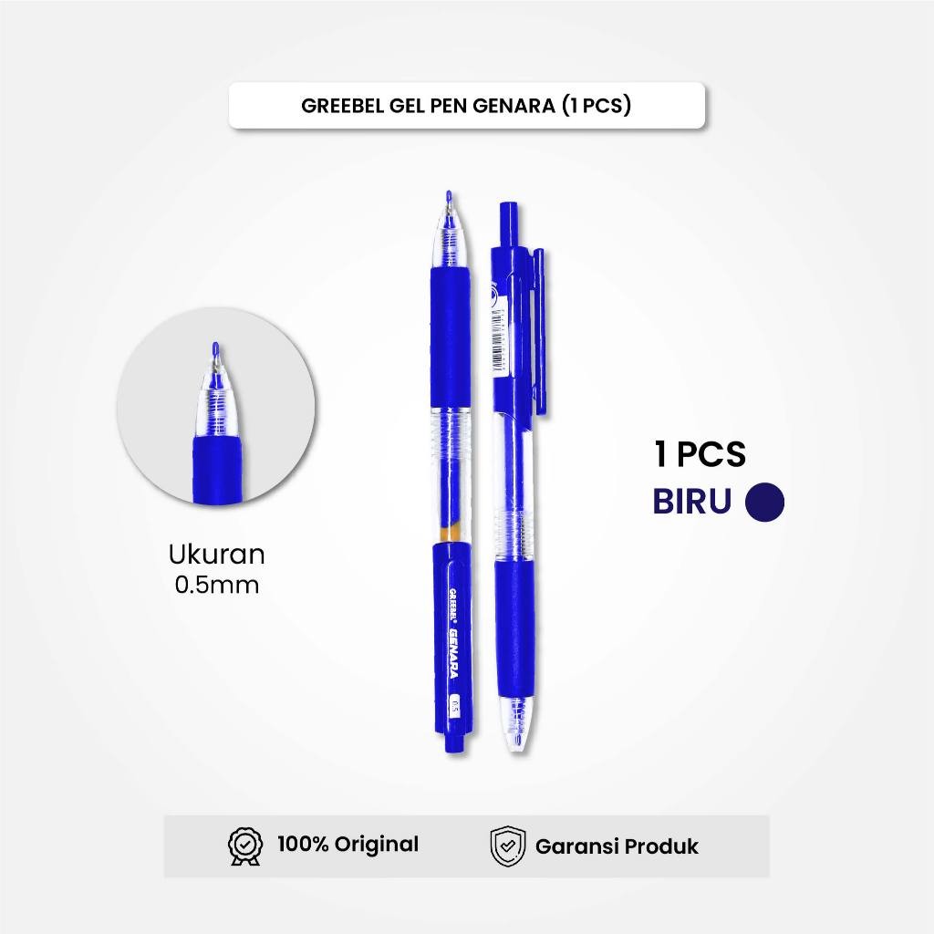 

GREEBEL Gel Pen Pulpen Pena GP-508 Genara Biru 0.5 (1PCS) / Pulpen Gel Murah Grosir