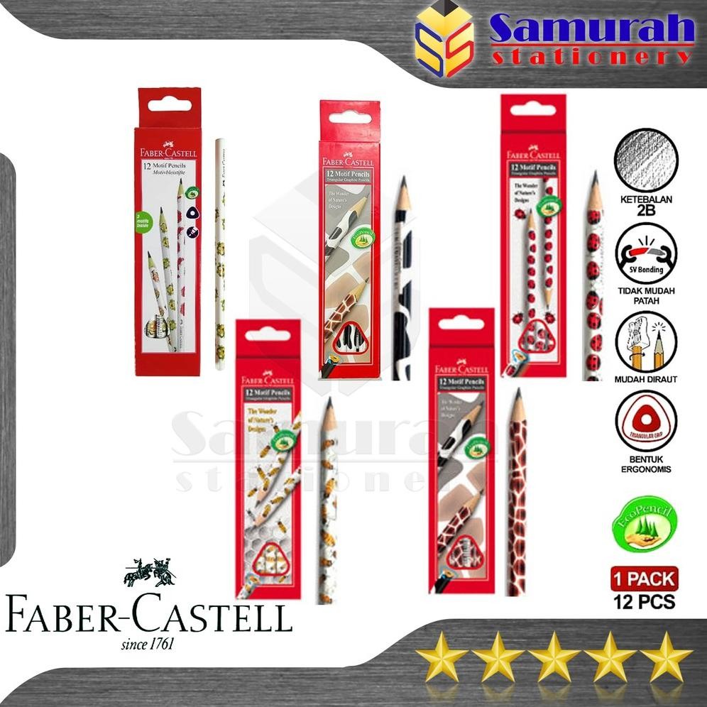 

Pensil Kayu Faber-Castell 2B Motif Triangular / Faber Castell Segitiga