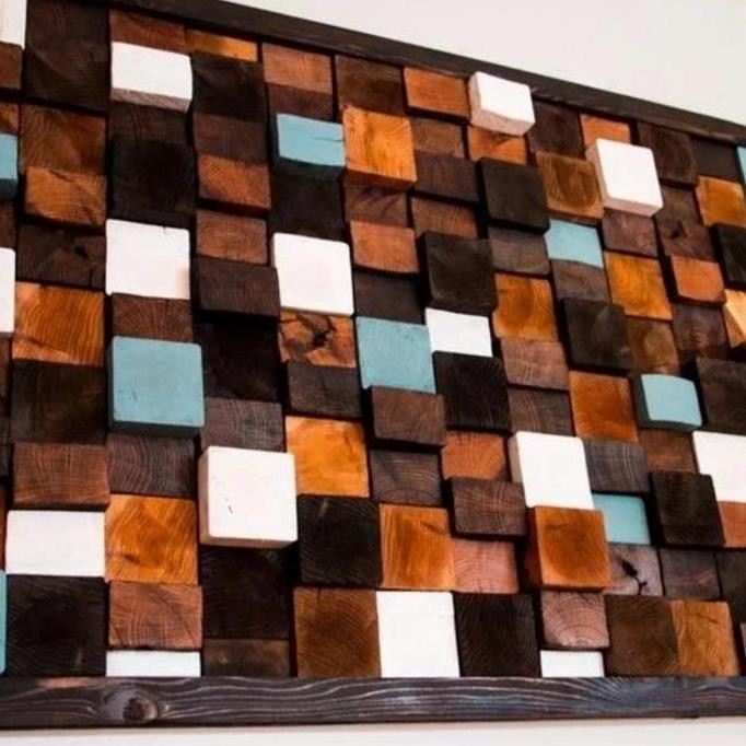 Miliki Hiasan Dinding Kayu Mozaik 30X120Cm