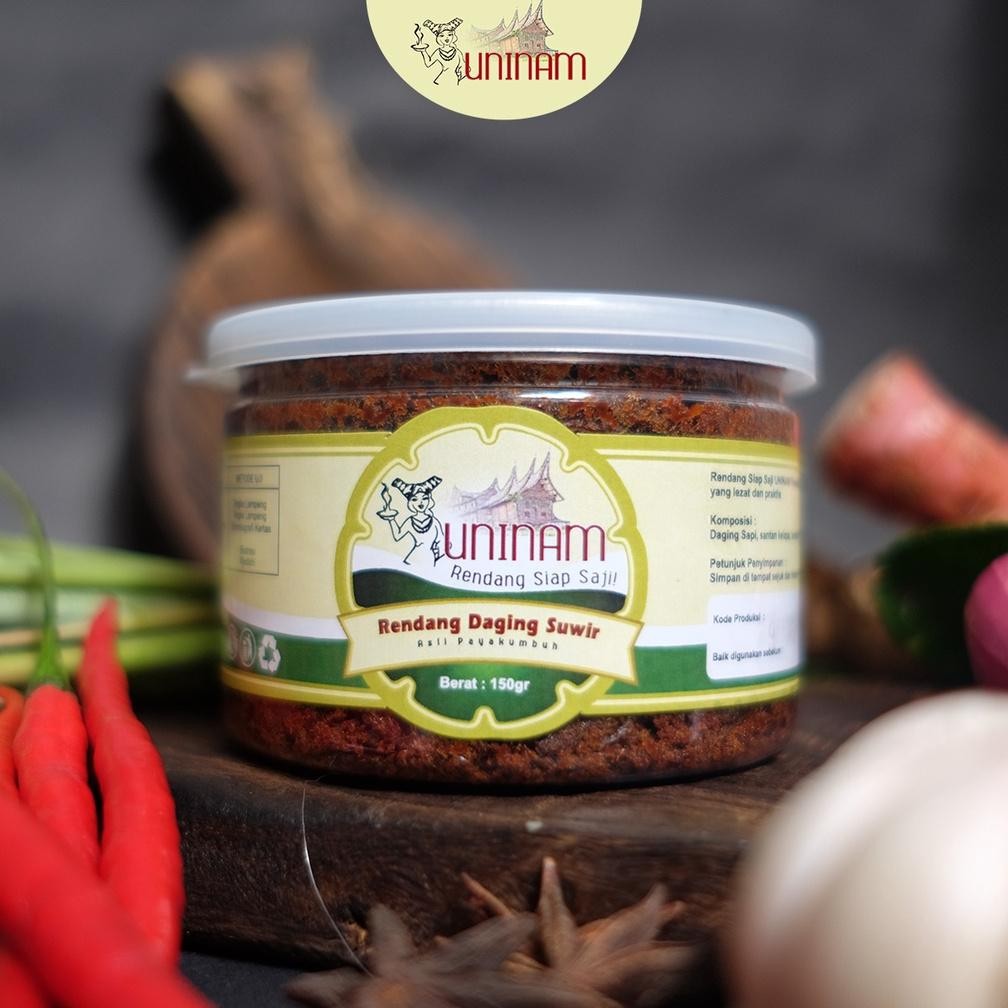 

UniNam Rendang Daging Suwir 150gr / Rendang Sapi Makanan Kemasan Rendang Makanan Cepat Saji Rendang