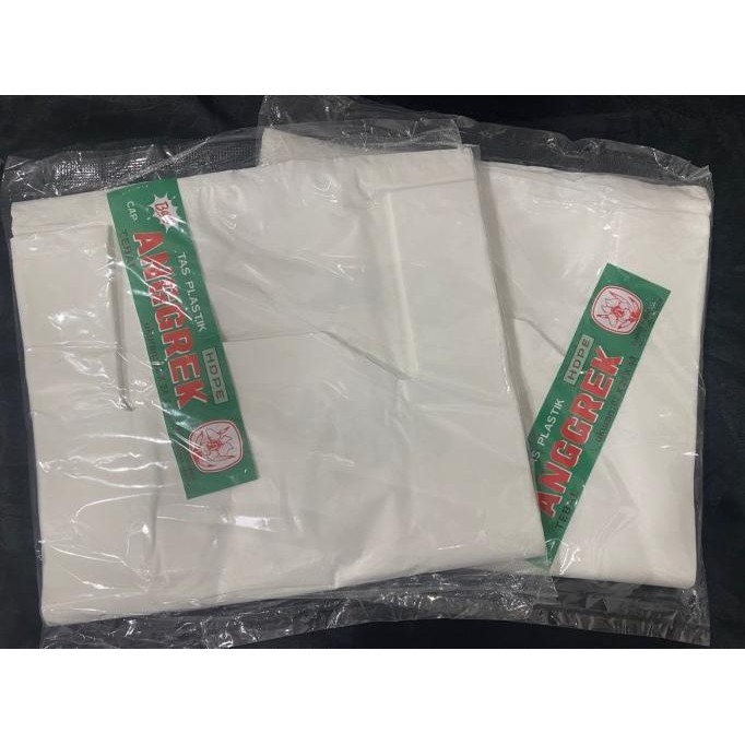 

best produk] TAS HD/KANTONG PLASTIK/KRESEK 24 X 40 X 0,2 PUTIH ANGGREK ISI 50 PCS