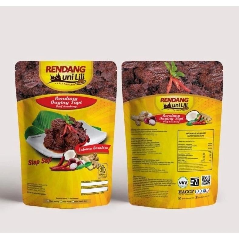 

RENDANG DAGING 150gr - ASLI PADANG RENDANG UNI LILI MD BPOM HALAL MUI SNI