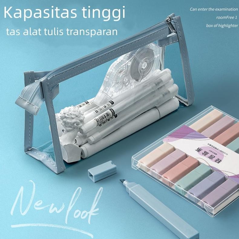 

Ew-45 Tas Alat Tulis Transparan/Kotak Pensil Transparan/Tas Kosmetik