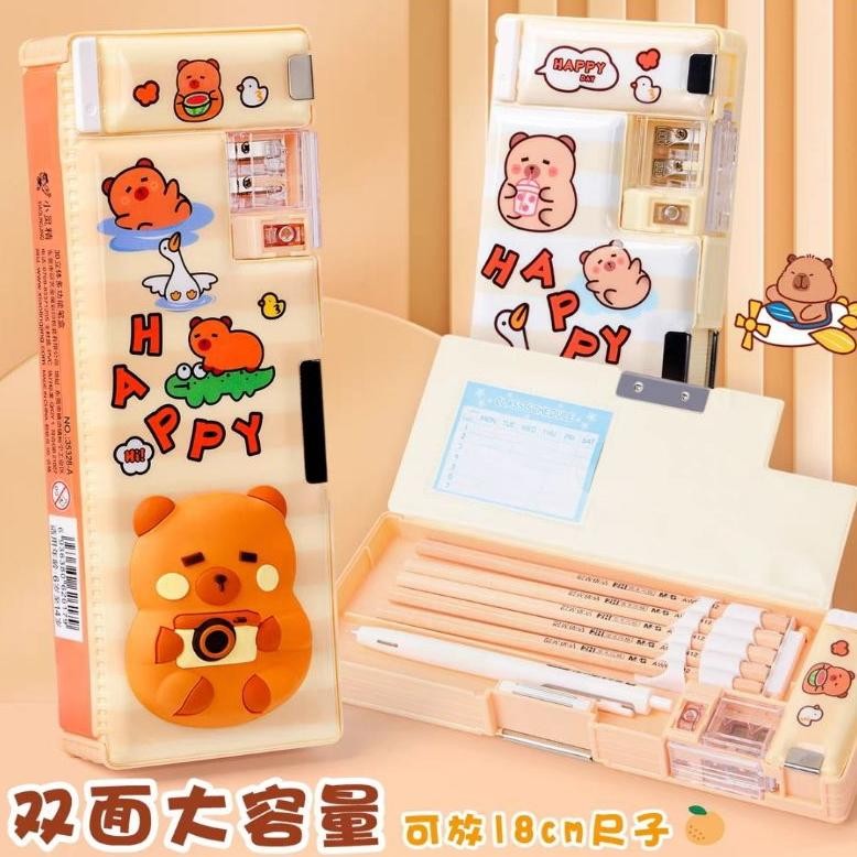 

My56 Kotak Pensil 3D Kapibara/Tempat Pensil Boneka Timbul/Pencil Case Capybara