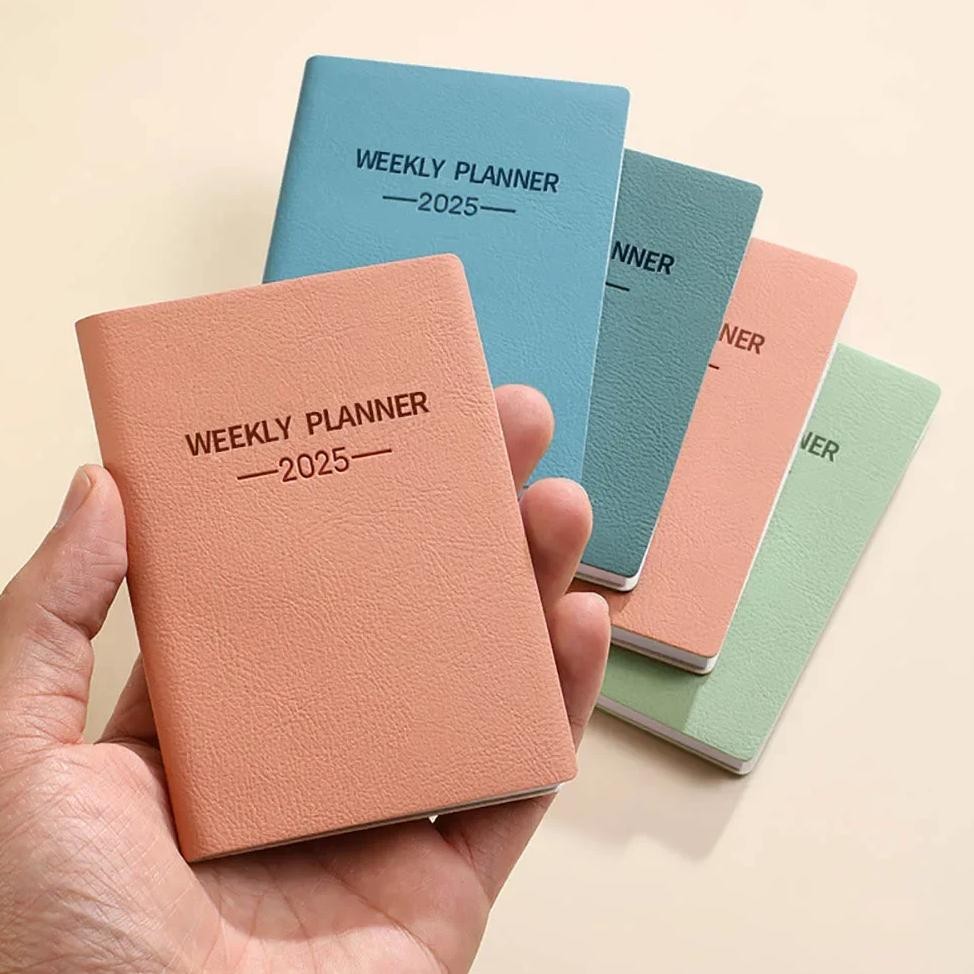 

2025 A7 Agenda Book Portable Softside Planner Notepad English Notebook Stationery Office School Supplies