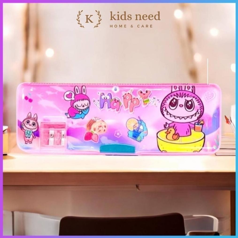 

Fgk-45 Tempat Pensil Magnet Karakter 2 Sisi / Kotak Pensil Magnet Karakter Dengan Rautan Mini / Pensil Case Hologram Lucu