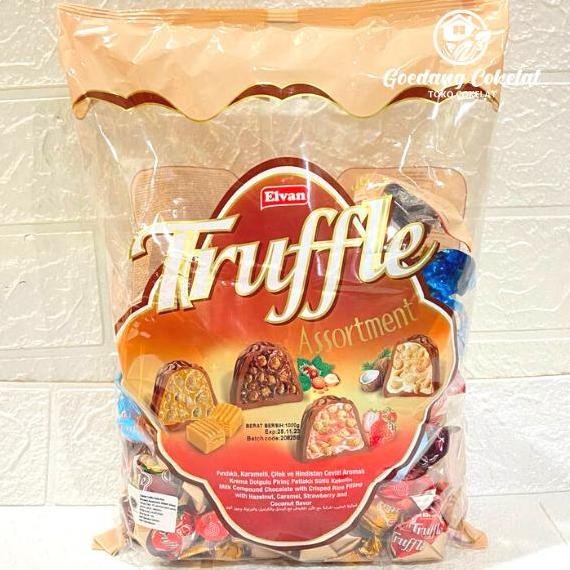 

Promo Elvan Truffle Chocolate Assortment Kemasan Besar 1000 Gr / 1 Kg Coklat Arab Turki