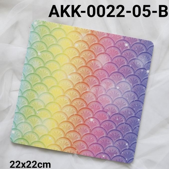 {{{{}}] GR-AKK-0022-05 Cake board tatakan alas kue kotak 22cm rainbow pelangi