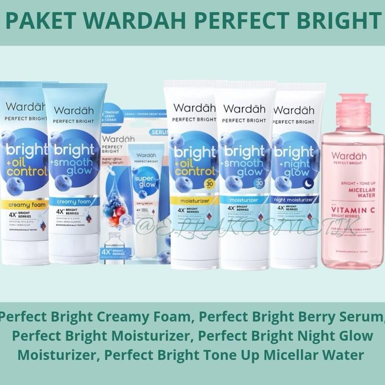 READY STOCK PAKET Wardah Perfect Bright (Micellar,FaceWash,Serum,DayMoist,NightMoist)