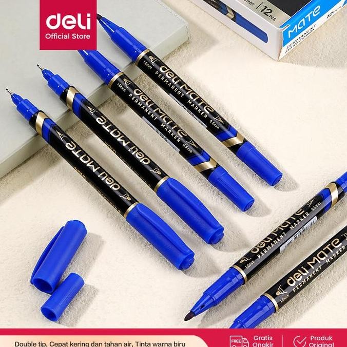 

Termurah Deli EU10430 (BOX) Permanent Marker/Spidol Permanen-Biru 12 Pcs