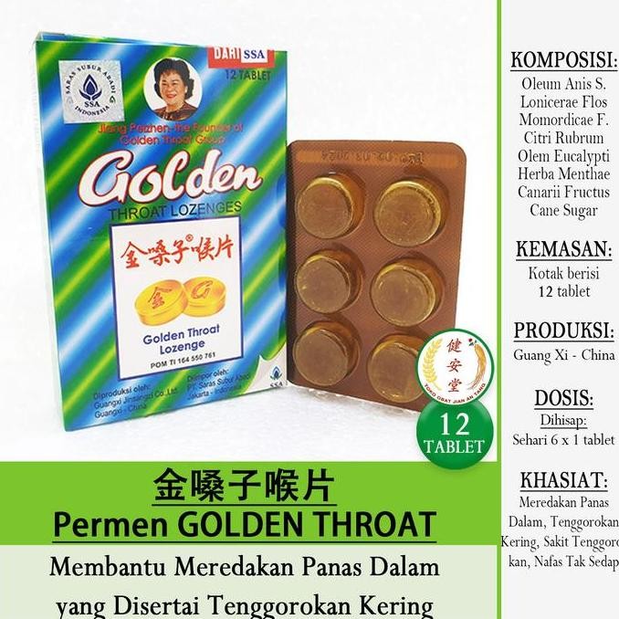 

yang dicari@@@@] Permen GOLDEN THROAT Lozenges [] 12 tablet Pelega Tenggorokan