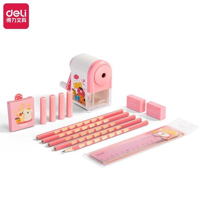 

Termurah Deli Set Alat Tulis Kado / Stationary Gift Set 5 in 1 Pink Biru VG52