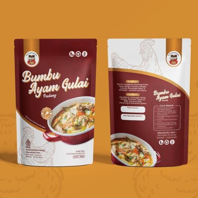 

Bumbu Ayam Gulai Instan AJO Khas Padang 250 gram Untuk 1 kg Ayam Tahan sampai 1 tahun tanpa Freezer TA