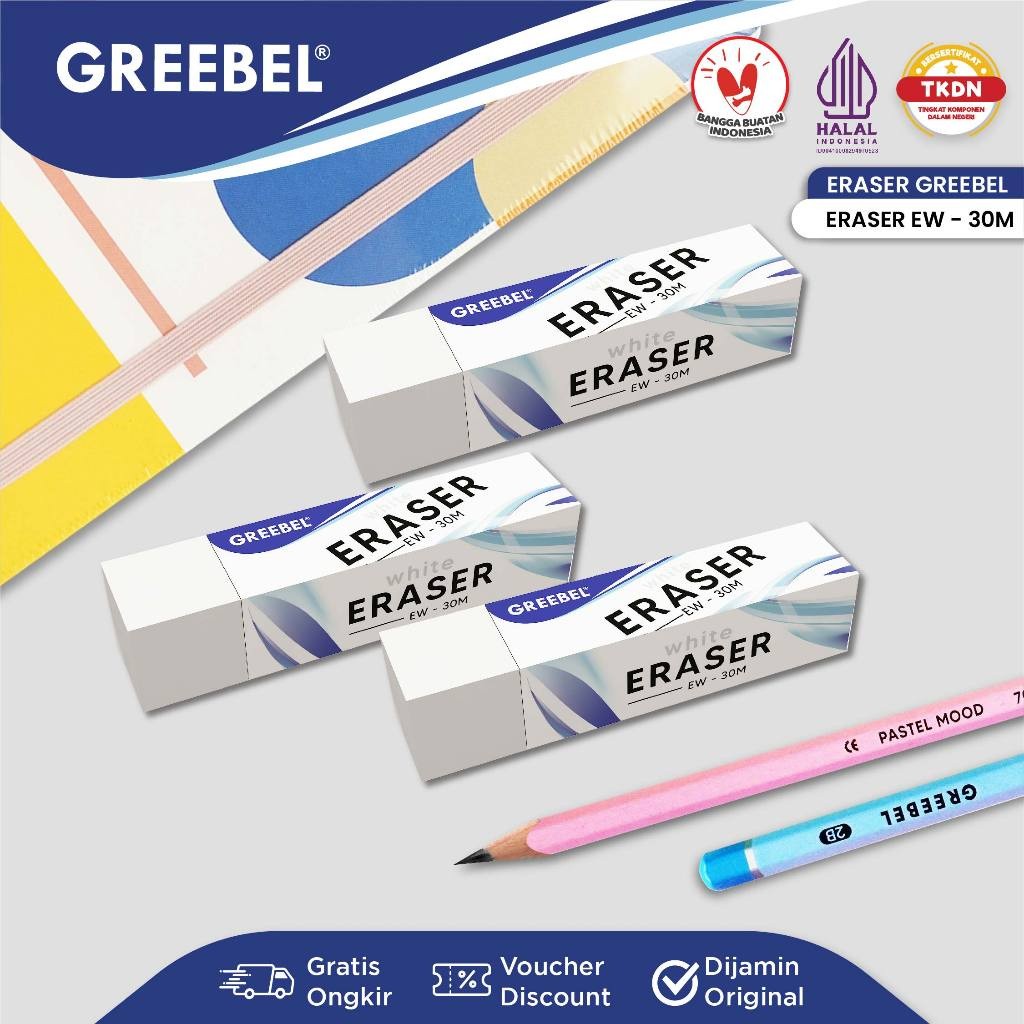 

Greebel Hapusan Putih (PCS) / Eraser Ew-30M / Penghapus Pensil