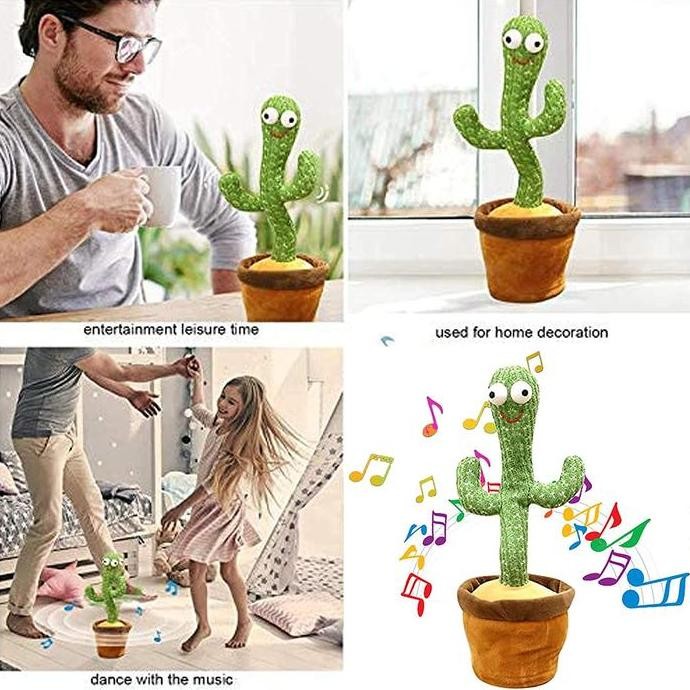 Cactus Toy Boneka Pintar Kaktus Joget joged Kaktus Goyang Menari Dance