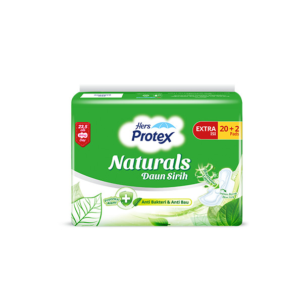 Hers Protex Pembalut Wanita Naturals Daun Sirih Bag Isi 20 + 2 Pcs - Gambar 3