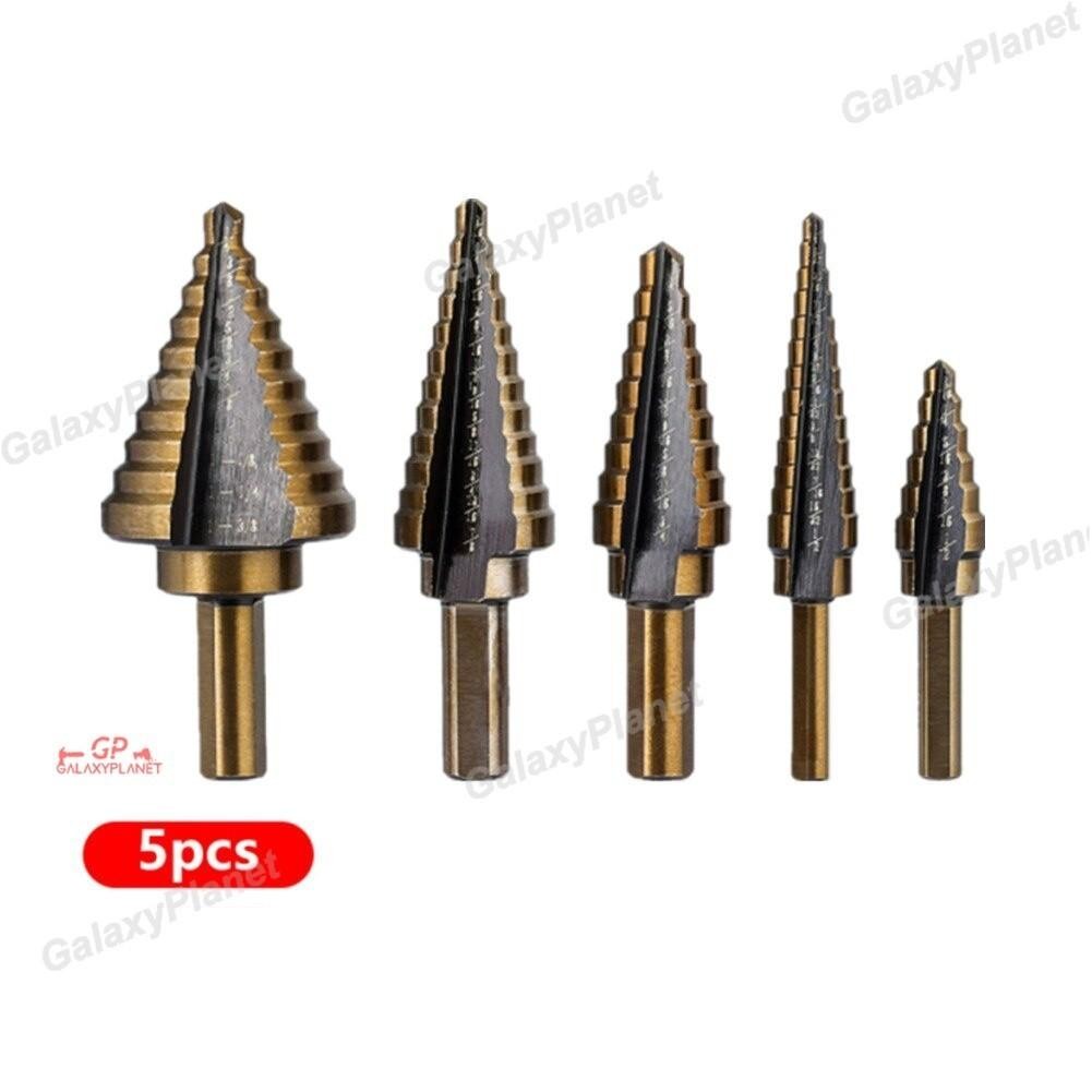 Mata Bor Pagoda Untuk Baja/Mata Bor Set Pagoda Baja Besi Isi 3/5/6 Pcs Alat Pertukangan Spiral Drill