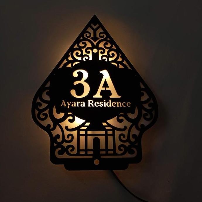 Spesial Nomor Rumah Akrilik Glossy Gunungan Lampu Led Acrylic
