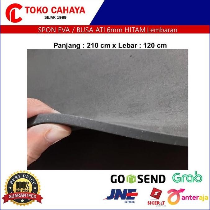 

BEBAS ONGKIR - Spon Eva Sponge Busa Ati Spon Karet 6mm Hitam 210cm x 120cm Lembaran