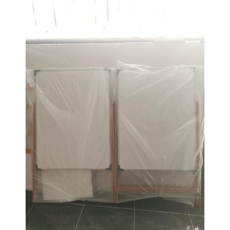 

READY PAPAN TULIS 60X80 NON LACI TEBAL 12MM KAKI JATI WARNA KAYU PLITUR