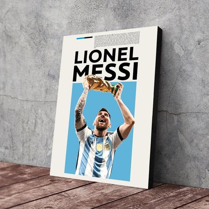 Terjangkau Poster Lionel Messi Argentina World Cup 2022 Poster Frame Piala Dunia
