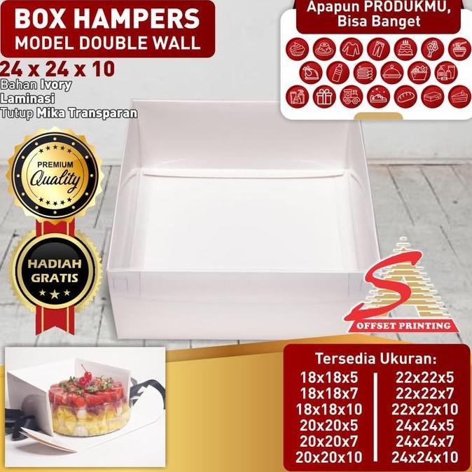 BEBAS ONGKIR - Box Pudding/Dus Spiku/Box Kue/Dus Kue Doublewall 24x24x10