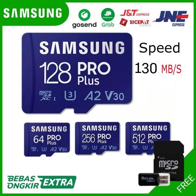 Kartu memori Samsung PRO PLUS Micro SD Card Class10 128 256 512 GB 1TB