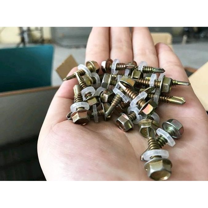 TERMURAH - Baut Roofing isi 300pcs baut Self Drilling Screw 300pcs Baut Baja Ringan Atap Galvalum 12