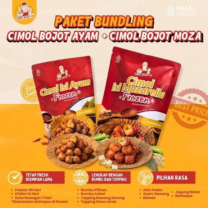 

HIW Double Nikmat Hemat Cimol Bojot AA Frozen isi Ayam X Cimol Bojot AA Frozen isi Mozzarella - Cemilan Instan Food