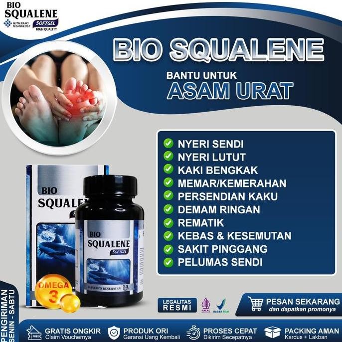 

Terlaris Bio Squalene Asam Urat Ekstrak Minyak Hati Ikan Hiu Suplemen Kesehatan Bpom & Halal Mui Omega 3 Vitamin Herbal Untuk Membantu Mengatasi Nyeri Sendi Lutut Bengkak Kemerahan Kaku Demam Ringan Benjolan Di Tubuh Dll
