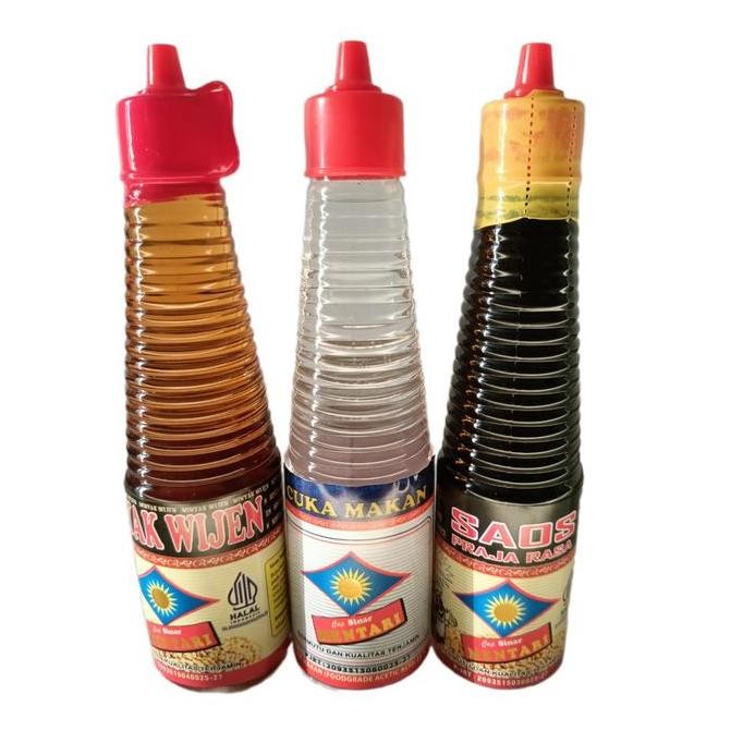 

Terlaris Paket Irit 3 Botol Minyak Wijen, Cuka Makan, Saos Praja Rasa Cap Sinar Mentari 150 Ml