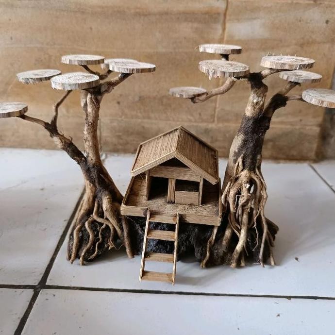 Terlaris Miniatur Hiasan Aquarium Bonsai Mini Rumah Pohon