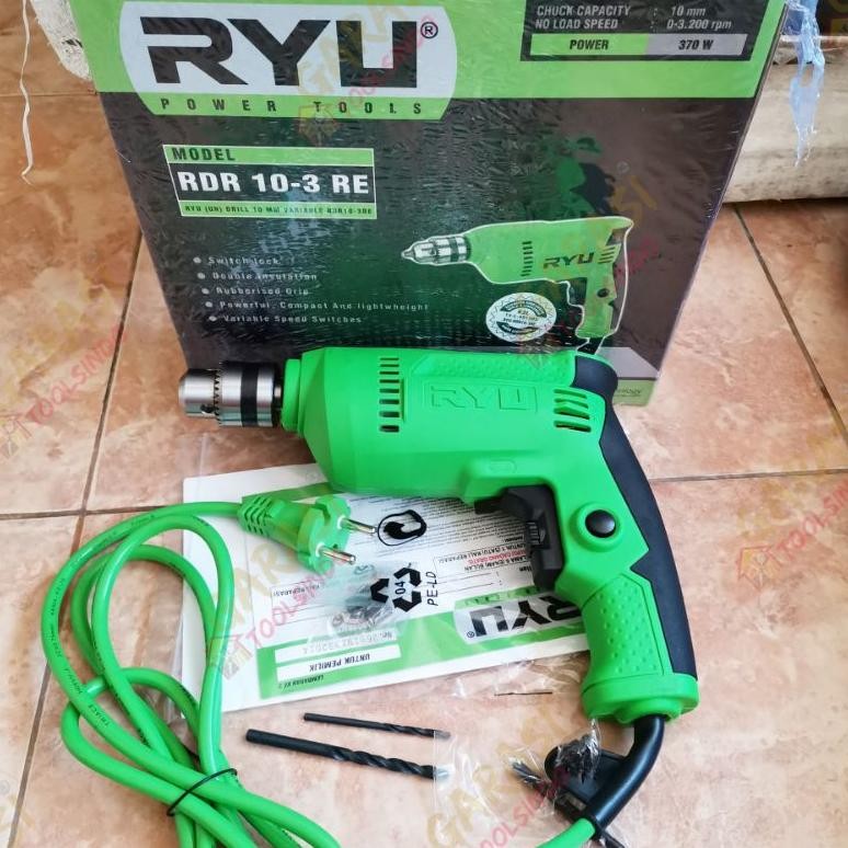 NEW Mesin Bor 10mm RYU RDR10-3RE Mesin Bor Listrik 10 Mm Bor Besi Bor Kayu Bor Baja Ringan Galvalum