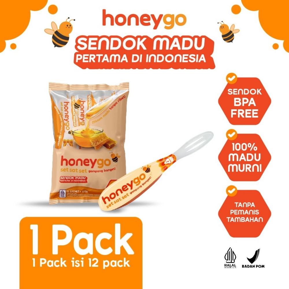 

Honeygo Madu Murni Dengan Sendok 1 Pack (12 Sachet) AST nUg