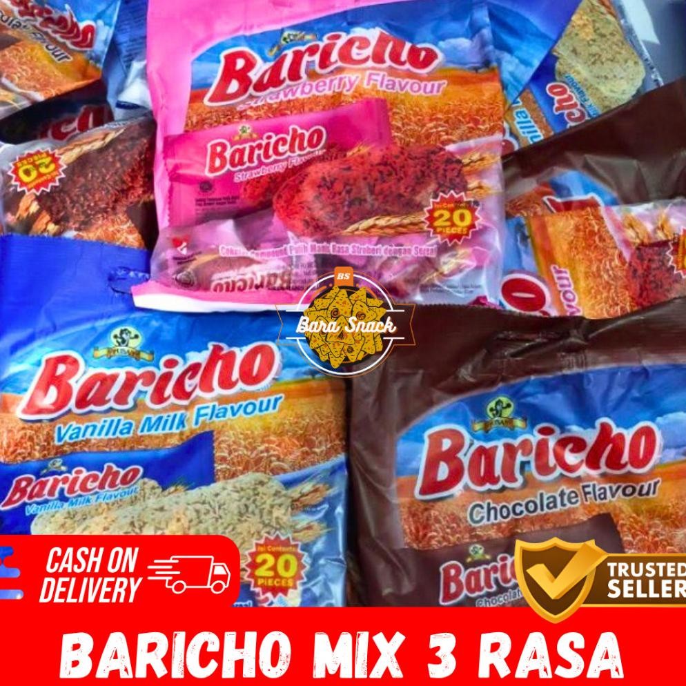 

[ PROMO ] Baricho Mix Isi 3 Pack / Snack Oat Sereal Gandum Bar Termurah AST nUg