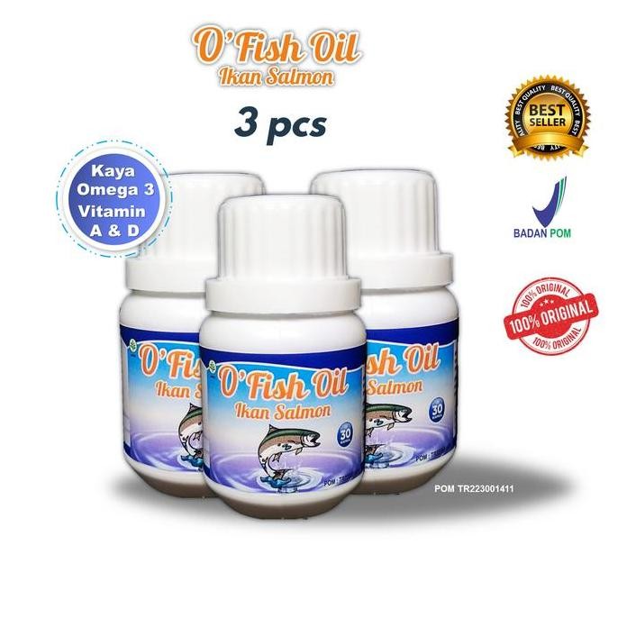 

Terlaris Paket 3 Pcs Ofish Oil Ikan Salmon Isi 30 Kapsul Lunak Omega-3, Epa-Dha, Asam Amino, Vitamin A, Vitamin D, & Protein