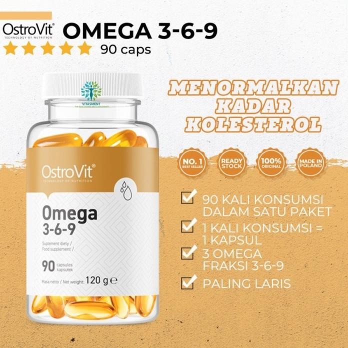 

Terlaris Ostrovit Omega 3-6-9 90 Kapsul Omega 3 (Epa, Dha, Ala), Omega 6 (La), Dan Omega 9 (Oa) Fish Oil Minyak Ikan Epa Dha Vitamin E Sunflower Flax Kolesterol Trigliserida Darah Original