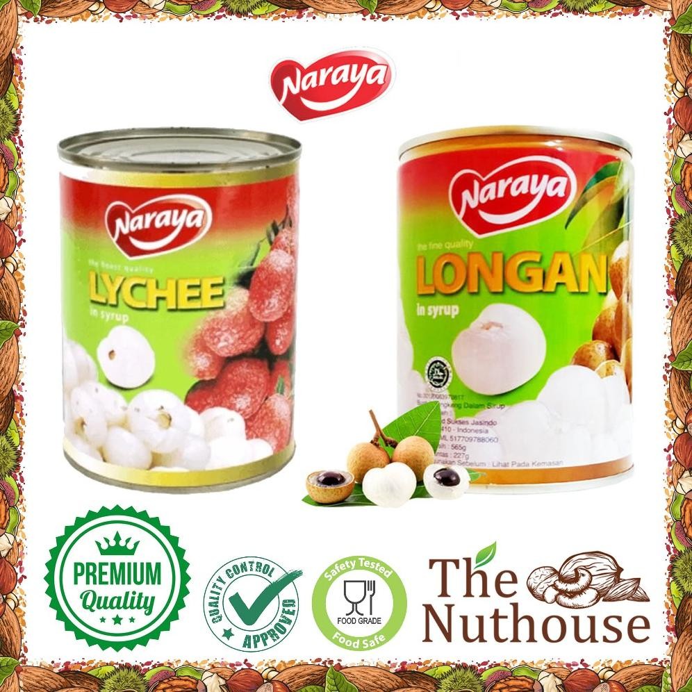 

NARAYA Lychee / Longan in Syrup / Buah Kelengkeng / Leci dalam sirup 565gr [HALAL] nUg