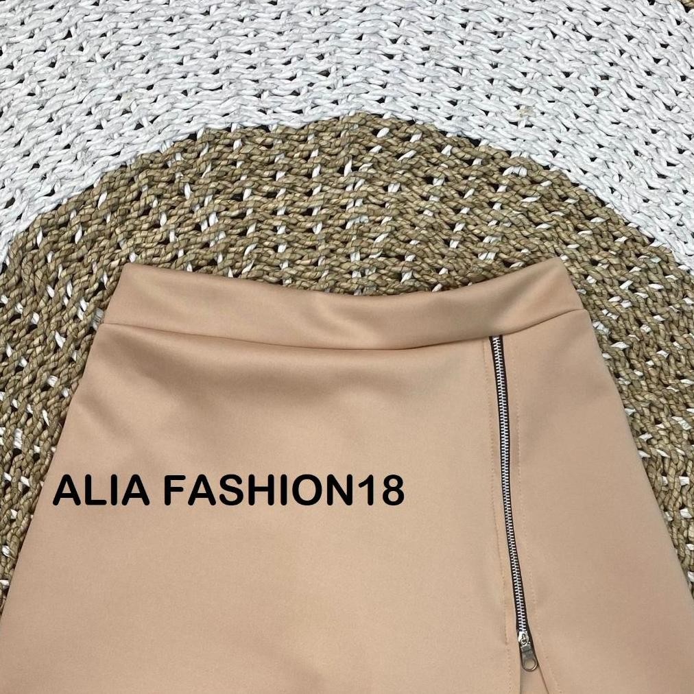 Rok Celana Zipper/Rok Celana Scuba/Rok Celana Kekinian