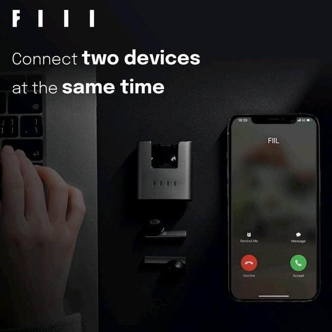 Fiil Cc Nano Tws Earphone Earbud Bluetooth 5.2 Dual Mic Ai Enc Dual Device Connection Earphones Earb