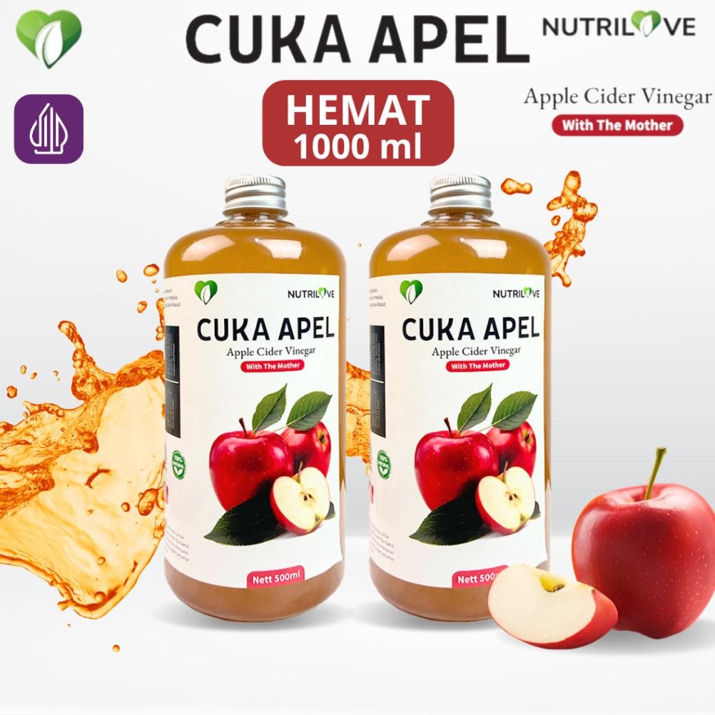 

Cuka Apel Asli Nutrilove 1000 ml - Apple Cider Vinegar - Diet Detox Alami AST nUg
