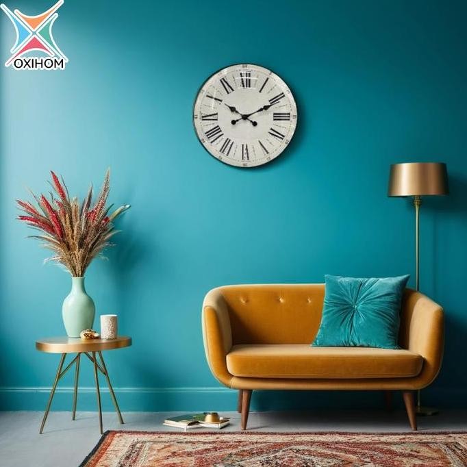 (Expert) Oxihom Jam Dinding Bulat 50cm Jam Dinding Silent Vintage Aesthetic Mewah Modern Estetik Jam