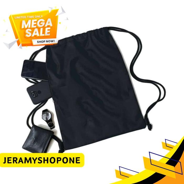 TAS SERUT TAS FUTSAL DRAWSTRINGBAG SAKU POLOS HITAM ORIGINAL TAS FUTSAL PRODUK TERBAIK 