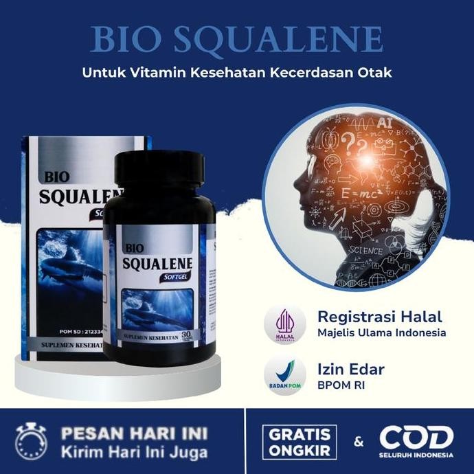 

Terlaris Bio Squalene Vitamin Dha Omega 3 Ekstrak Minyak Hati Ikan Hiu Membantu Meningkatkan Kecerdasan Otak & Daya Ingat Anak Dan Dewasa Isi 30 Softgel