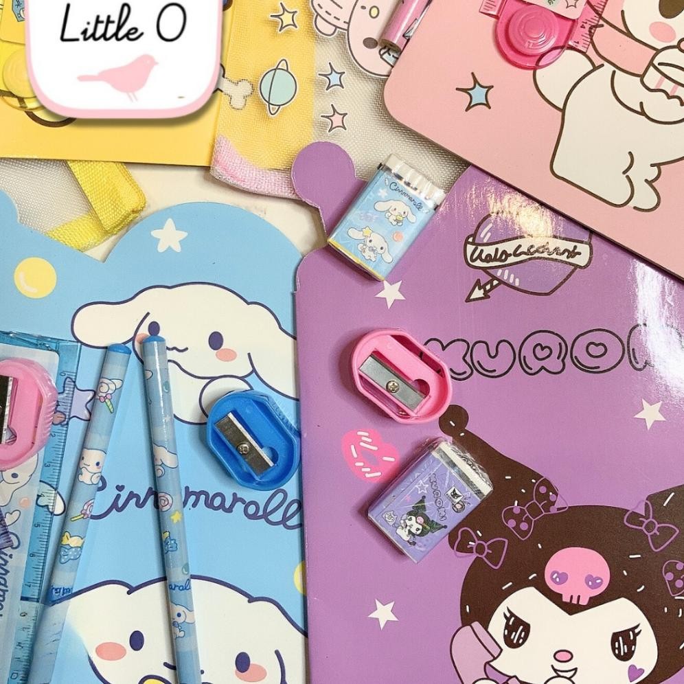 

RB Set Alat Tulis Sekolah SANRIO Cinnamoroll Kuromi Mymelody Pompurin Kado Anak Pouch Jaring